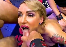 Blonde MILF Elen Million Takes Brutal Pounding from John Thompson and Rough Gang of Multiple Cocks with Ex