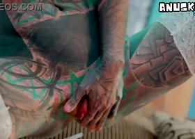 Firm BUM SEX shag for Tatted Nymph - Scrotum Deep Rectal for Punk Cockslut - ASS-TO-MOUTH, Facial cumshot