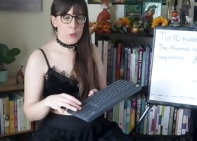 Cute curly brunette solo webcam masturbation