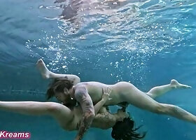 Chloe Kreams Gags on Steve Rickzs Massive Cock Underwater in the Pool for Her Slow Introduction to Hard