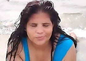 Chubby Latina what a big ass on the beach