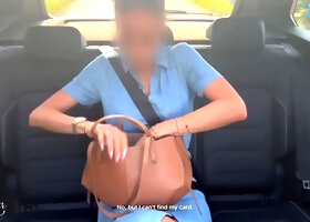 Sexy Girl Can’t Pay Taxi Driver, Gets Fucked Hard & Swallows Cum -