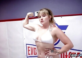 Nude wrestling, lesbian orgasm