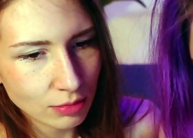 Blonde and brunette lesbians toying cunt
